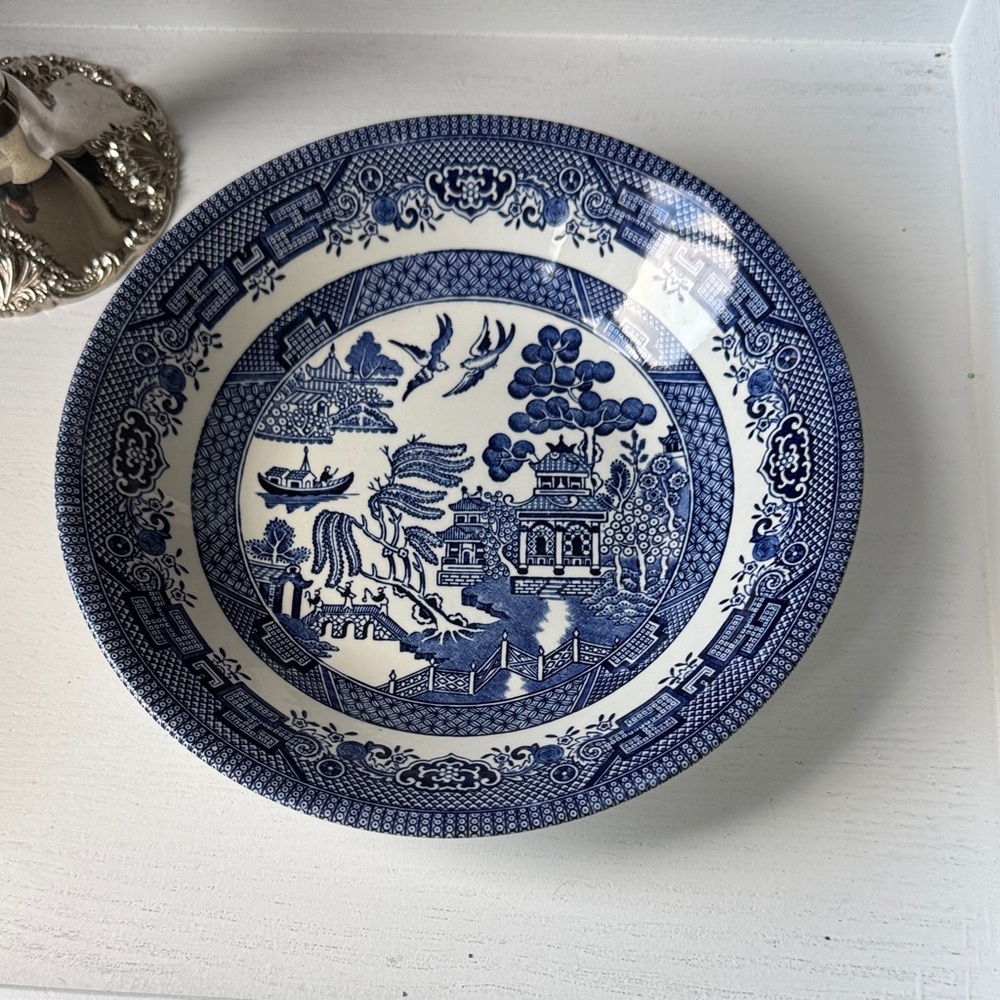 4 CHURCHILL England Blue and White Porcelain Dinner Plate - Picture 1 of 6